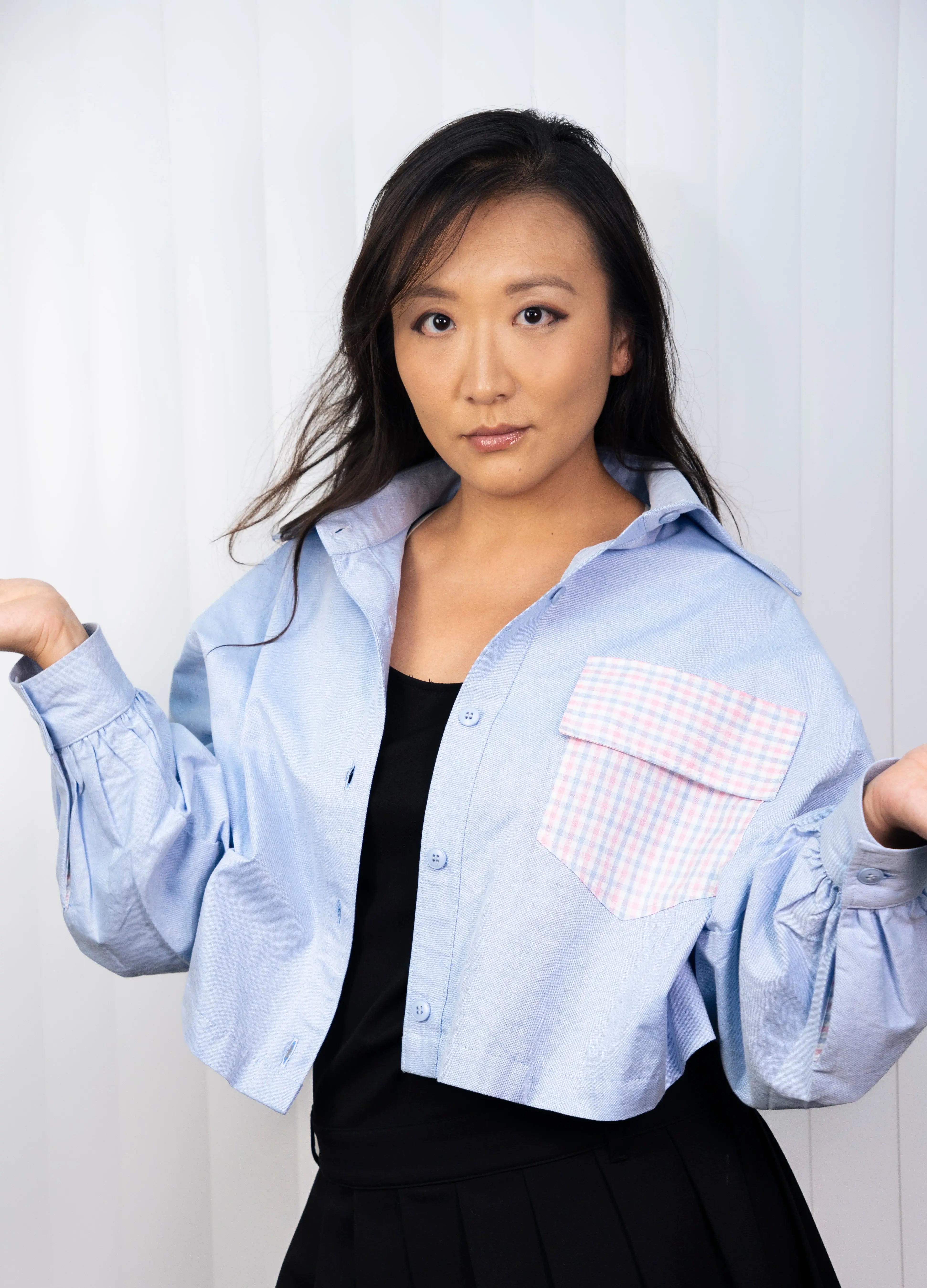 Light Blue Cropped Blouse ismacello